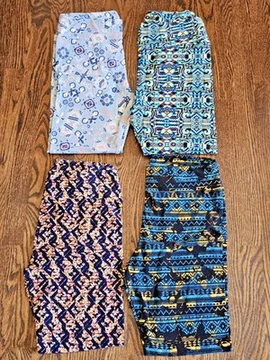 LuLaRoe TC Leggings Lot x 4 - Geometric and Aztec Patterns -  Tall Curvy / EUC - Image 1 of 4