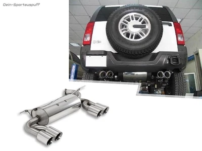 Fox Doble Escape Deportivo Transversal Hummer H3 2x100mm Redondo Agudo En Ángulo - Imagen 1 de 4