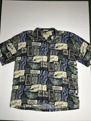 Camisa Aloha Hawaiana Bamboo Cay De Colección Para Hombres XL Multicolor Floral Peces 100% Rayón Foto 1 de 4