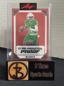 AKILI SMITH JR 2024 Leaf Metal 1/1 Pre-Prod Proof Red Oregon Ducks A1066 - Picture 1 of 3