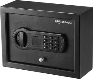 Amazon Basics Small Slim Desk Drawer Security Safe with 0.1 Cubic Feet, Black  - Picture 1 of 14