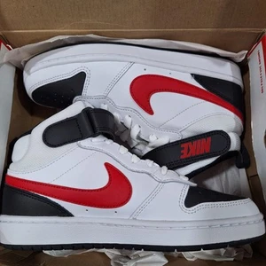 NIKE Court Borough Mid 2 (GS) High Top Size 4.5 Universite Colo Red & White NEW - Picture 1 of 18