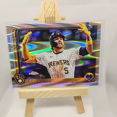 2025 Topps Chrome - Garrett Mitchell #28 RayWave Refractor - Image 1 of 2