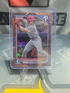 Aidan Miller 2024 Bowman Chrome Prospects Orange Reptilian /25 - Picture 1 of 2