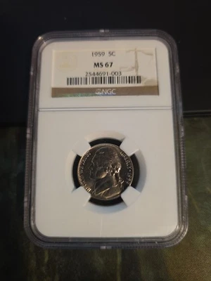 1959-D 5c Jefferson Nickel Coin NGC MS67 Grade SEE PHOTOS "D" NOT SHOWN ON SLAB - Image 1 of 3