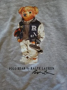 Mens Polo Ralph Lauren Football Bear Hoodie Size Large - Picture 1 of 3