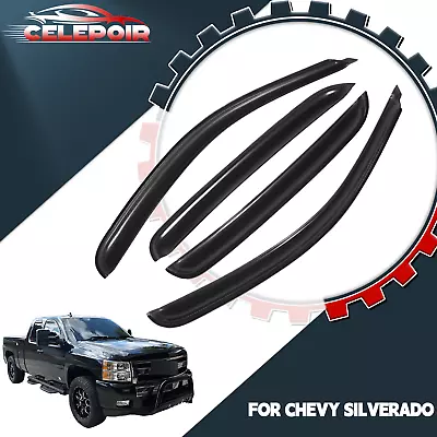 OEM 07-13 Chevy GMC Crew Cab Window Visor Rain Vent Sun Rain Guard Deflector - Image 1 of 4