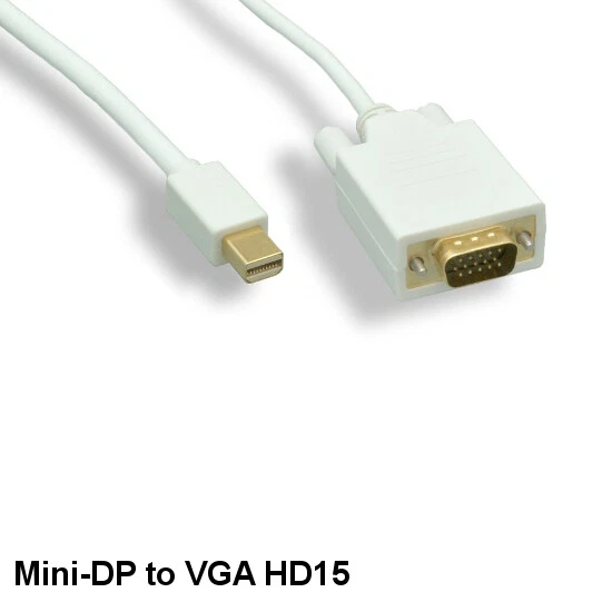 3' Mini DisplayPort 1.2 to VGA Cable Male/Male 32AWG GoldPlated Connector PC TV - Image 1 of 1