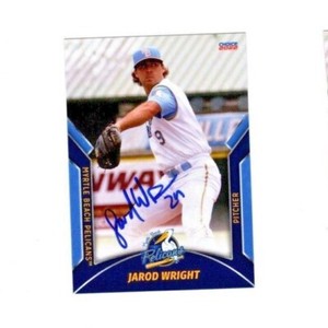 Jarod Wright signed autograph 2022 Myrtle Beach Cubs baseball card Arlington TN%