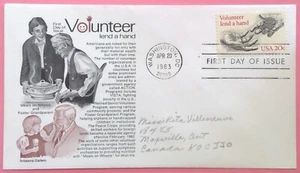 Scott 2039 FDC Volunteerism Volunteer Lend a Hand Aristocrat Cachet ADDRESSED - Picture 1 of 3