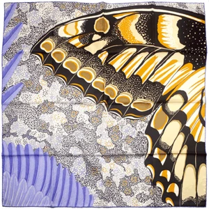 Hermes Schal L'ESPRIT DE LA FORET Seide Carre blau weiß ALICE SHIRLEY 90cm - Bild 1 von 6