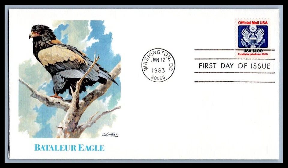 US FDC # O132 $1  Official Eagle & Shield Fleetwood   1983, 0a258 - Image 1 of 1