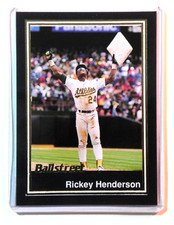 RICKEY HENDERSON 1991 LARGE Black Border Gold BALLSTREET Card #33 _ Green Back