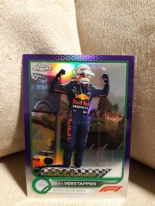 2022 Topps Chrome Formula 1 F1 Max Verstappen Purple and green SP #152 - Picture 1 of 2