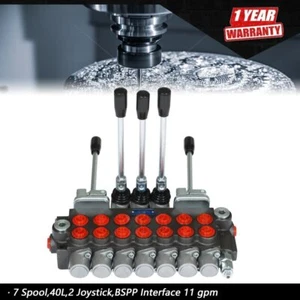 Válvula de control direccional hidráulica de 7 carretes 11GPM, 40L, BSPP interfaz nueva - Imagen 1 de 7