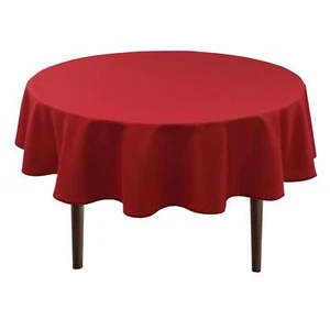 Christmas Red Round Tablecloth 60 Inch - Waterproof Stain Resistant Spillproo... - Picture 1 of 7
