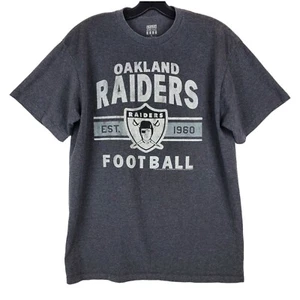 OAKLAND RAIDERS Shirt Adult Large Gray Spell Out BIG Logo NFL Football JUNK FOOD - Picture 1 of 7