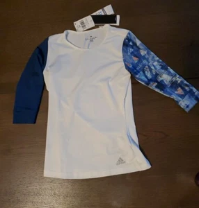 Adidas Essex 3/4 Sleeve Tee White Size XSmall b45810 - Picture 1 of 2