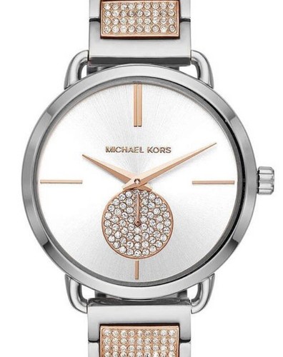 Orologio MICHAEL KORS Portia Acciaio Oro Rosa Quadrante Bianco Quarzo Donna MK4352