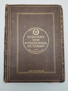 Antique Websters New Int Dictionary India Paper Edition 1923 Reference History - Picture 1 of 23