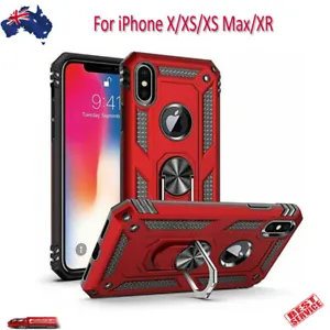 Heavy Duty Case with 360° Rotating Ring Kickstand for iPhone X XS Max XR - Picture 1 of 17