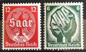 Germany 3rd Reich 1934 Mi 544 - 45 Sc 444 - 45 WWII Saar Land Vote MNH - Picture 1 of 4