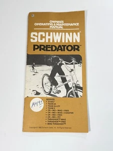 Vintage Schwinn BMX Predator Owners Operating & Maintenance Manual 1982 Sting - Bild 1 von 5
