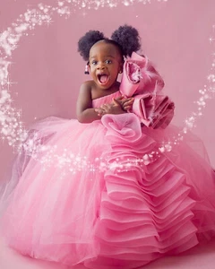 Flower Girl Princess Dress Kids Prom Party Wedding Bridesmaid Formal Tutu Gown - Picture 1 of 4