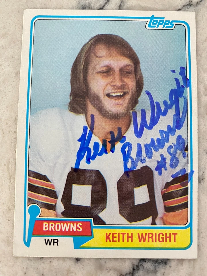 Keith Wright signed CLEVELAND BROWNS card  1981 Topps - Image 1 of 1