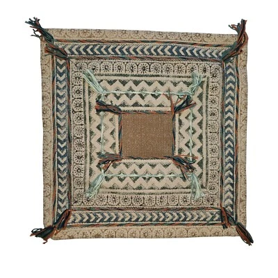 Surya Square Decorative Pillow Cover With Tassels & Zipper Closure 18" - Image 1 of 4