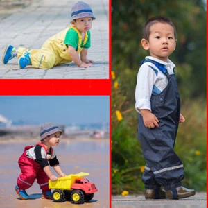 Kids Baby Waterproof Pants wader Ourdoor Infant Rain-proof Trouser Boy Girl Cute - Picture 1 of 13