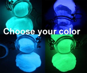 POLVO DE PIGMENTO BRILLANTE EN LA OSCURIDAD 1 o 2 oz VERDE, AGUA, AZUL, LILA - Imagen 1 de 10