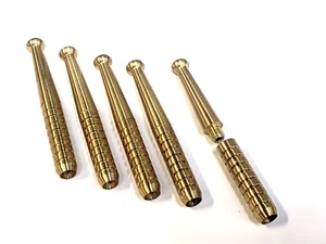 LOT OF 5  SOLID BRASS  ONE HITTER PIPES * DUGOUT BAT 3"  USA * TWO PC. DESIGN* - Picture 1 of 5