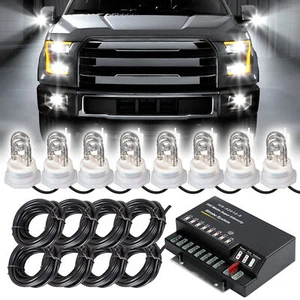 160W 8 HID Bulbs Hide-A-way Emergency Strobe Lights Warning System Headlight Kit - Picture 1 of 13