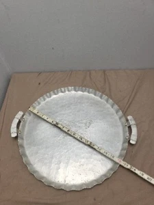Hand Forged Aluminum 26.5" Butler Double Handled Serving Tray (HUGE) - Picture 1 of 12