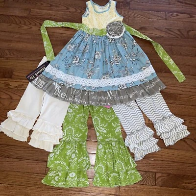 Vestido y pantalones pastel mostaza ~ 4T Foto 1 de 4