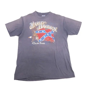 Vintage 1985 Harley Davidson 3D Rebe Texas T-Shirt #1 In The South Sun Faded - Picture 1 of 12