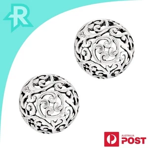 Filigree Half Sphere Medium Sterling Silver 925 Stud Earrings - Bild 1 von 5