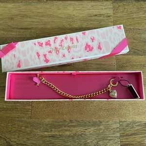 JUICY COUTURE Bracelet MINI CHAIN LINK PAVE HEART Yellow GOLD New Charm Vintage - Picture 1 of 4