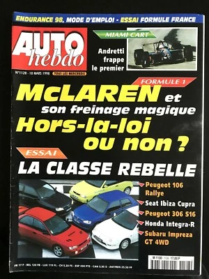 AUTO HEBDO 18/03/1998; Miami Cart/ Essai Peugeot 106 Rallye/ Seat Ibiza Cupra - Photo 1/2