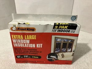 FROST KING EXTRA LARGE WINDOW INSULATION KIT 2-Pak 62" x 210" Shrink Film - Picture 1 of 8