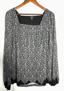 Vintage Apt 9 schwarz Netz Bauern Top Y2K Whimsi Goth Fee Grunge Vamp Größe 2X - Bild 1 von 10