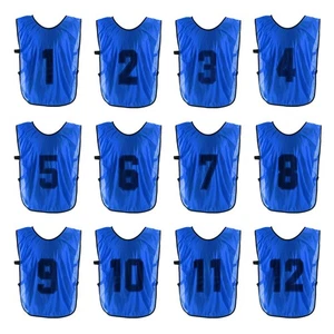 Gilet allenamento calcio 22" numerato squadra calcio sport pinnies con cintura blu scuro - Foto 1 di 7