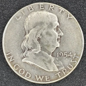 1954-S Franklin Half Dollar ~ 90% Silber ~ B-3145 - Bild 1 von 2