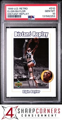 Cubierta superior retro reproducción distante 1999 #D10 Elgin Baylor Hof Pop 1 PSA 10 Foto 1 de 2