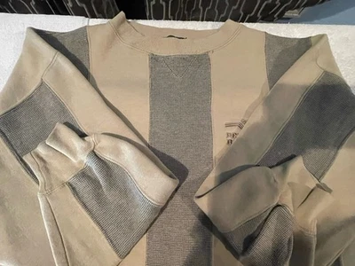 Vintage Pebble Beach Sportswear Knit Sweater Men's L Beige Grey Pullover Striped - Image 1 of 4