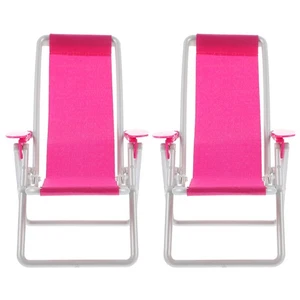 3 Pcs Puppenstuhlzubehör Reisen Kind Miniatur-Stuhlspielzeug Mini-Strandkorb - Bild 1 von 12