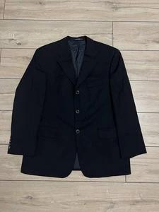 Yves Saint Laurent YSL Mens Black Wool Classic Blazer Logo Buttons sz 25 44in - Picture 1 of 13