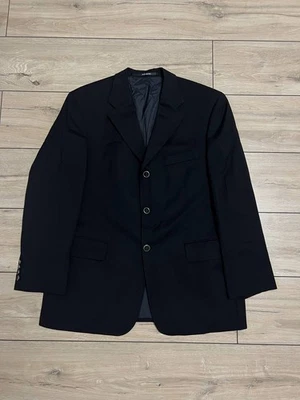 Yves Saint Laurent YSL Mens Black Wool Classic Blazer Logo Buttons sz 25 44in - Image 1 of 4