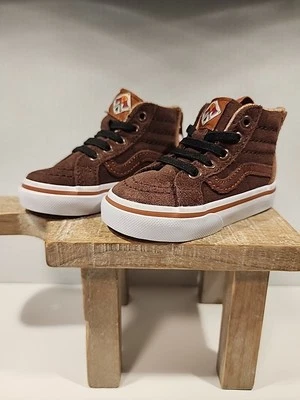 Vans SK8-Hi верхний коричневый детей ясельного возраста коньков туфли кроссовки размер 4 назад молнии - Изображение 1 из 4